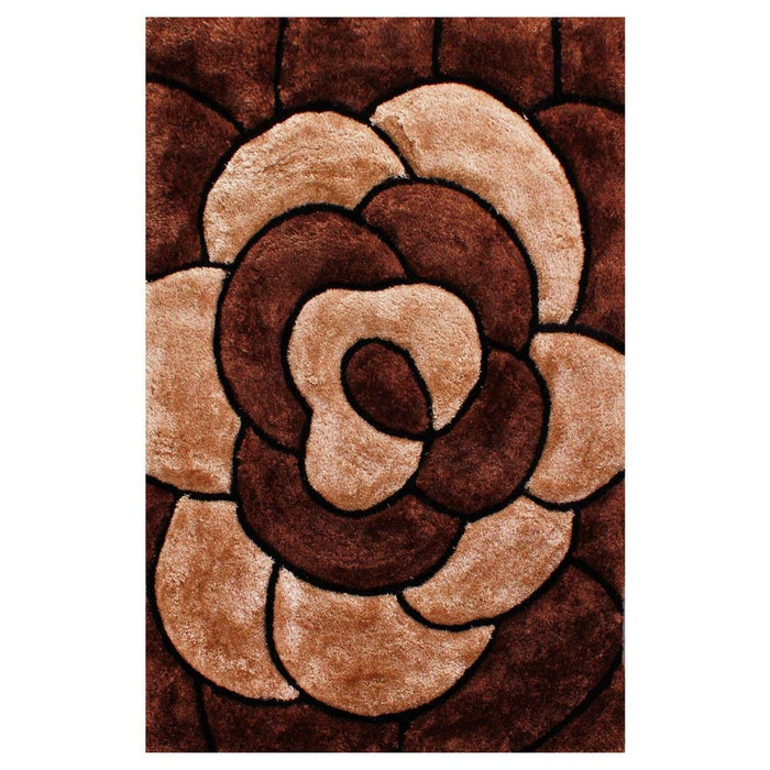 Urco 3D Rose Rugs in Brown