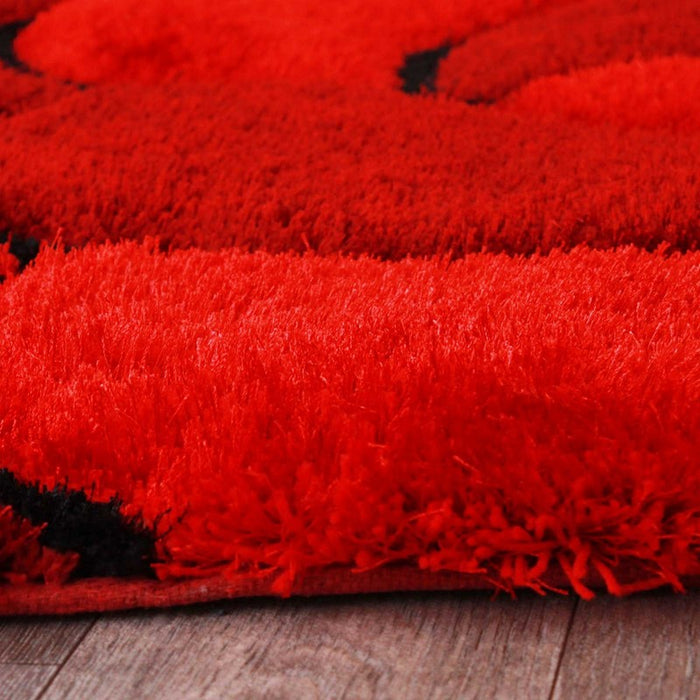 Urco 3D Rose Rugs in Red