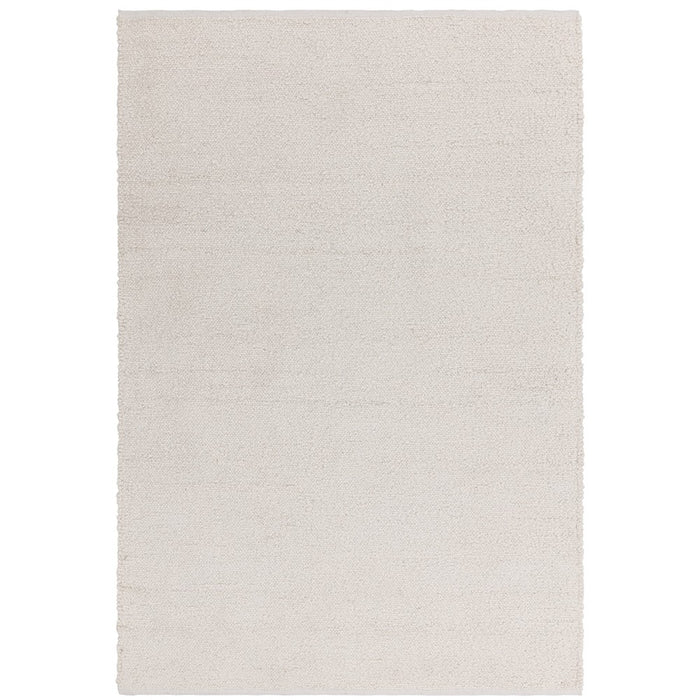 Abbus Modern Boucle Flatweave Rugs in Ivory White