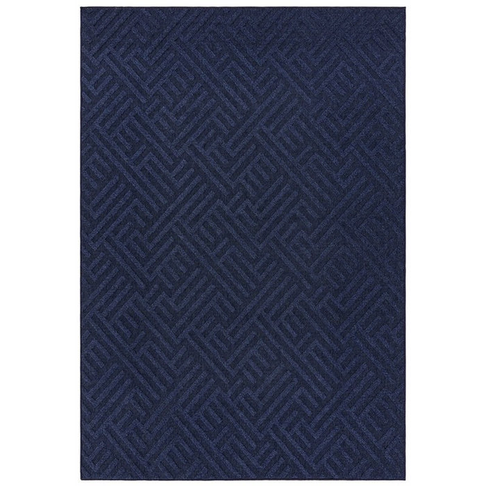 Antibes Linear Geometric Indoor Outdoor Rugs in AN05 Blue