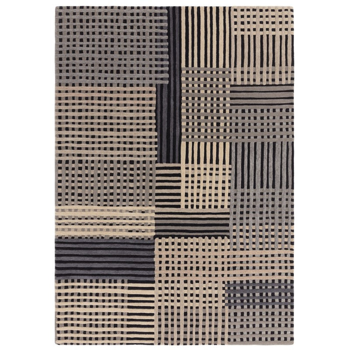 Aspect Modern Geometric Wool Rugs in Grey Multi