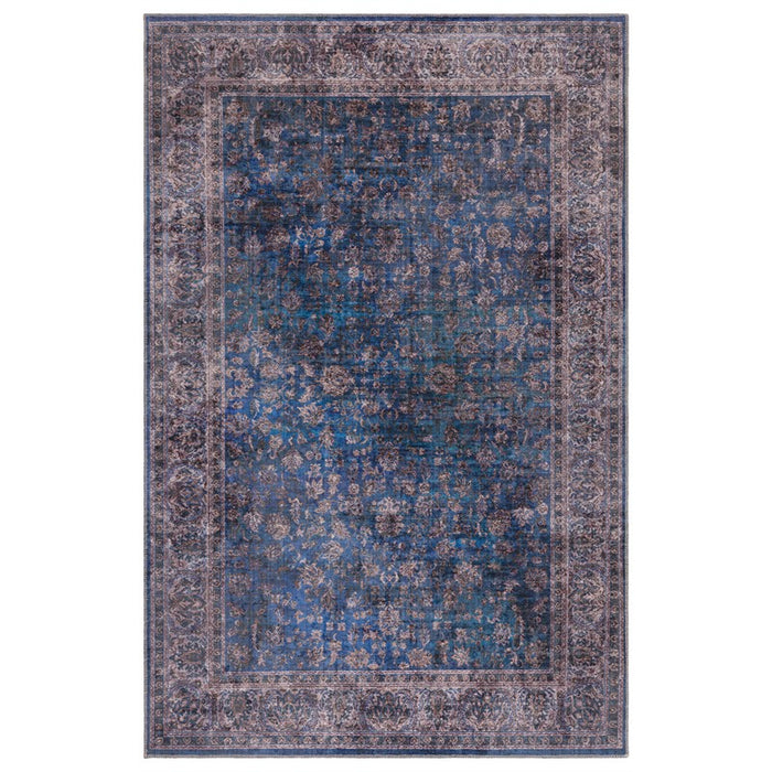 Kaya Ava KY02 Traditional Persian Floral Rugs in Blue Black