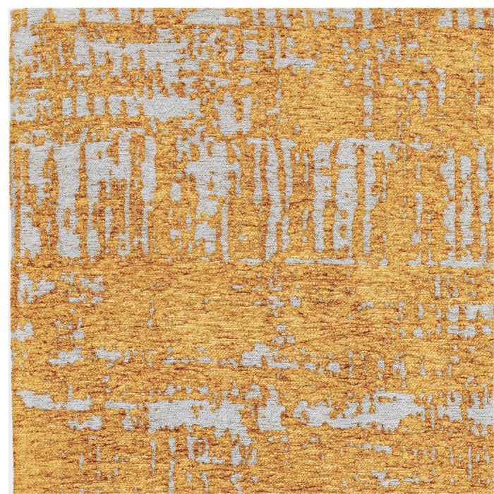 Beau Abstract Textured Flatweave Rug in Gold Yellow