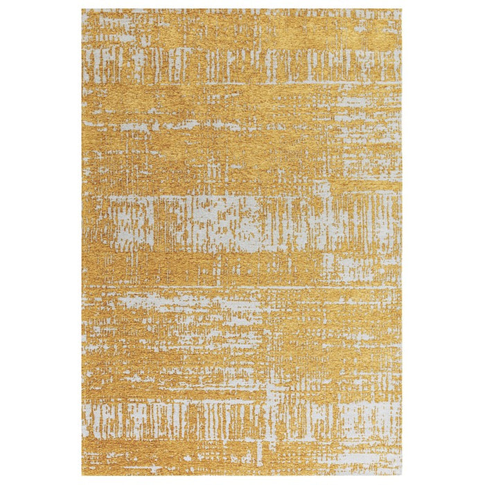 Beau Abstract Textured Flatweave Rug in Gold Yellow