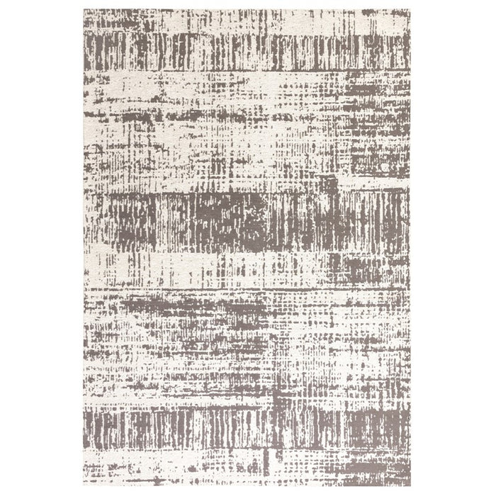 Beau Abstract Textured Flatweave Rug in White