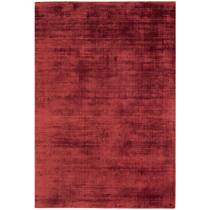 Blade Plain Modern Vintage Distressed Rugs in Berry Red
