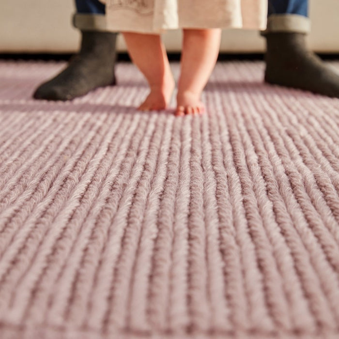 Cable Chunky Knitted Wool Rugs in New Blush Pink