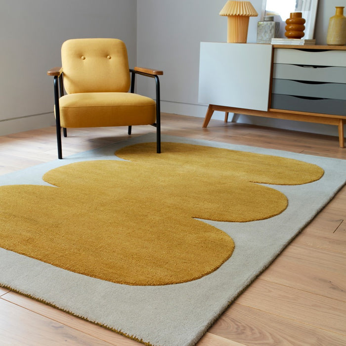 Canvas Sculpt 04 Modern Wool Abstract Rugs in Yellow