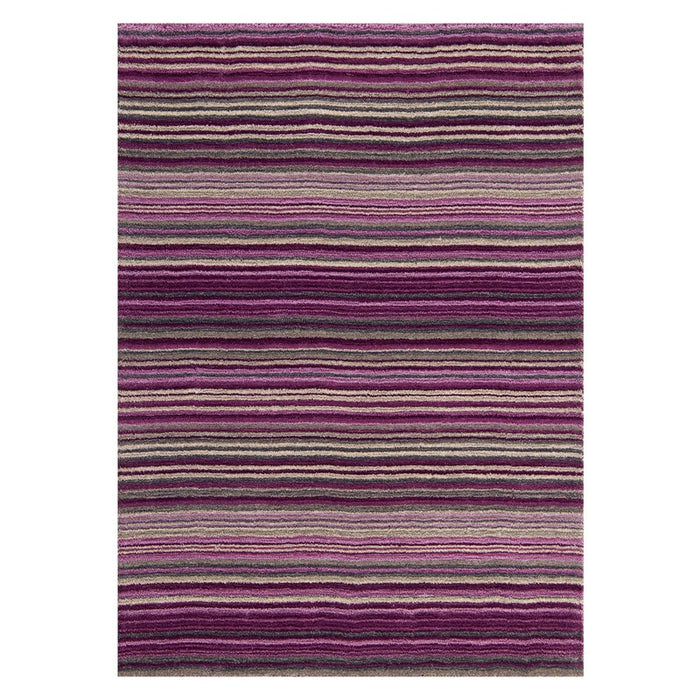 Oriental Weavers Carter Modern Stripe Wool Rugs in Berry Purple