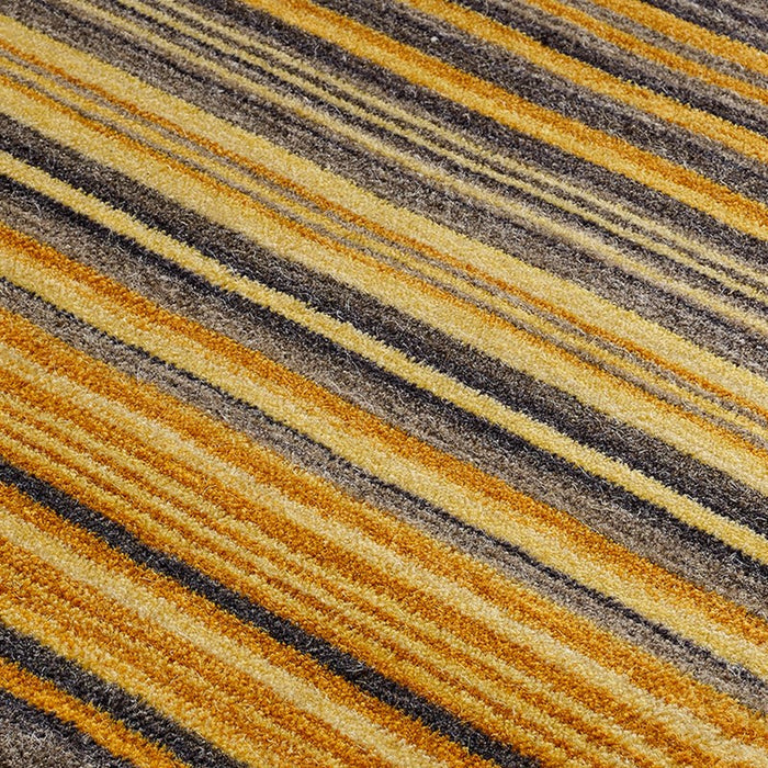 Oriental Weavers Carter Modern Stripe Wool Rugs in Ochre Yellow