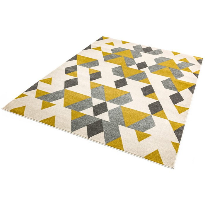 Colt CL18 Pyramid Geometric Rugs in Mustard Yellow
