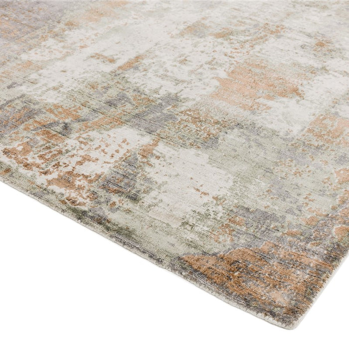 Gatsby Modern Abstract Metallic Viscose Rugs in Coral