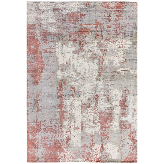 Gatsby Modern Abstract Metallic Viscose Rugs in Red