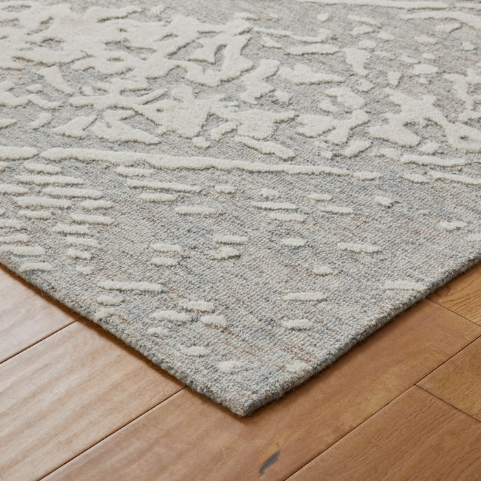 Hampton Tokyo Contemporary Abstract Wool Rug in Grey Ivory