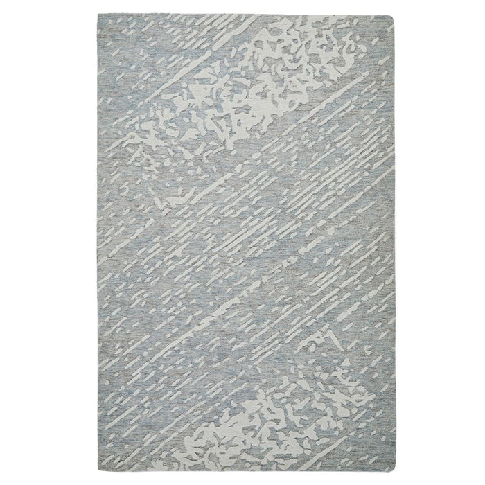 Hampton Tokyo Contemporary Abstract Wool Rug in Grey Ivory