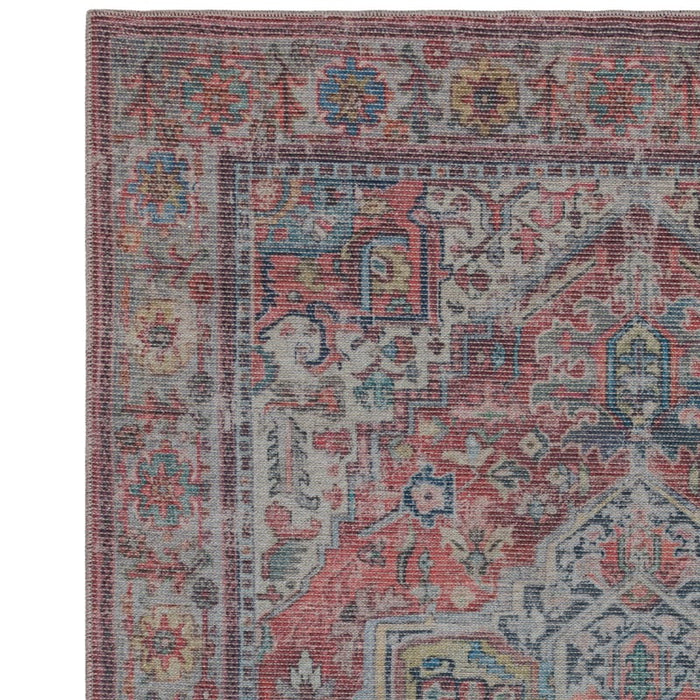 Kaya Iman KY07 Traditional Persian Floral Rugs in Red Blue