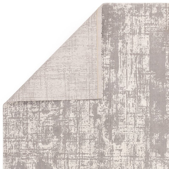 Kuza Abstract Modern Distressed Rug in Grey