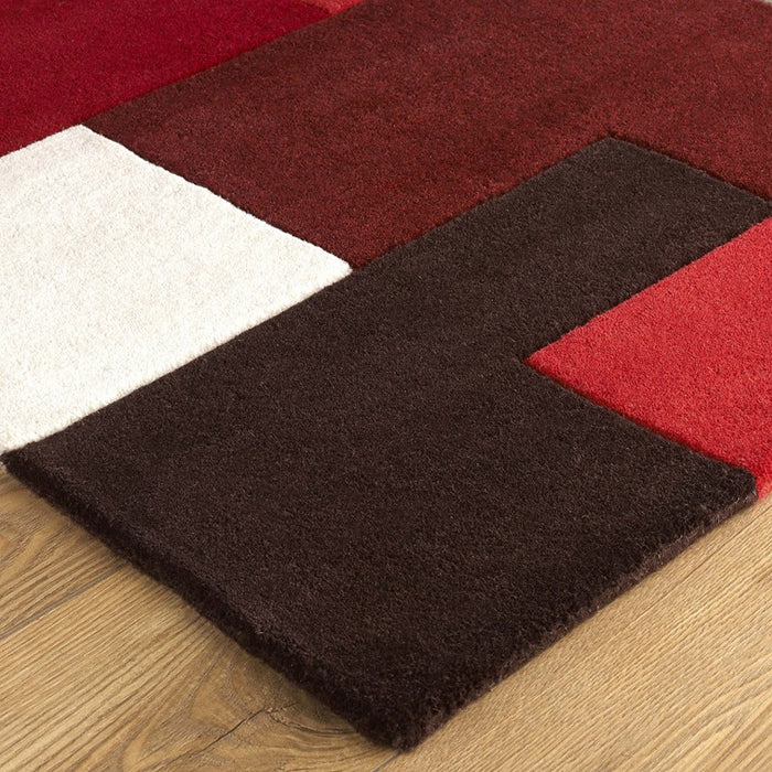 Oriental Weavers Modern Geometric Lexus Wool Rugs in Red