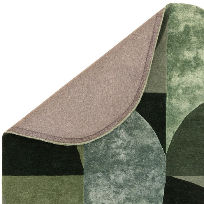 Matrix Oval Geometric Wool Rug in 75 Forest Green
