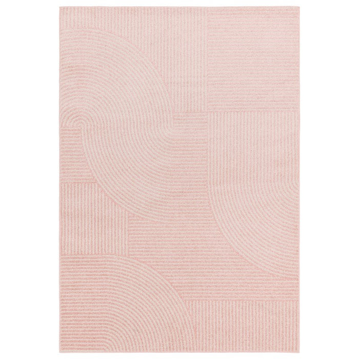 Muse MU17 Geometric Stripe Woven Rugs in Pink