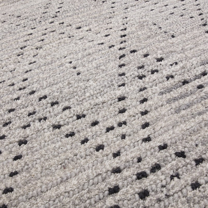 Nepal Boho Diamond Berber Wool Rugs in Grey Black