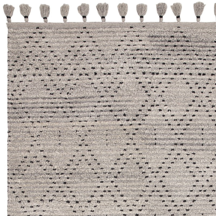 Nepal Boho Diamond Berber Wool Rugs in Grey Black