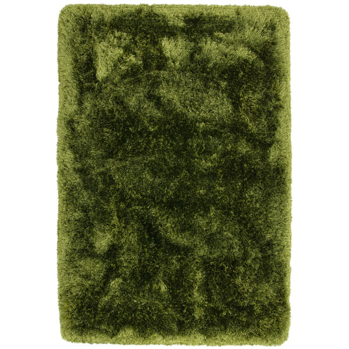 Plush Plain Modern Shaggy Rugs in Green