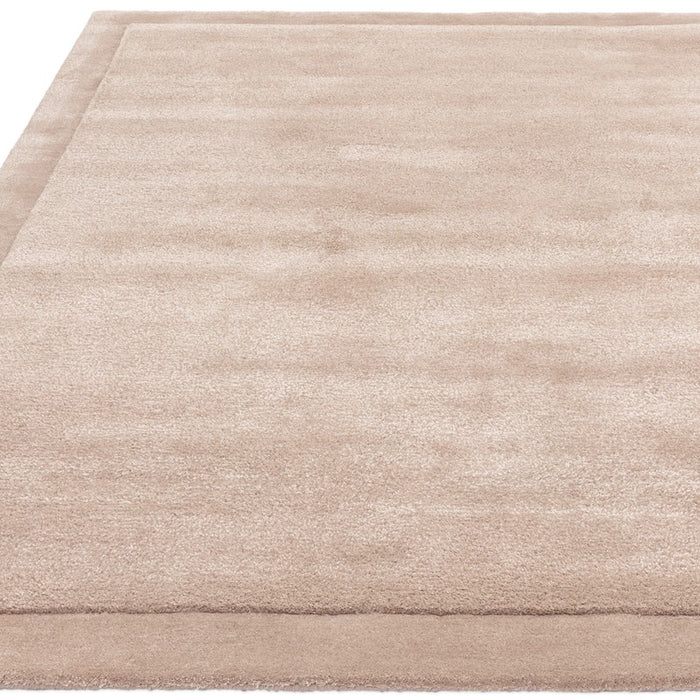 Rise Modern Plain Hand Carved Wool Rugs in Sand Beige