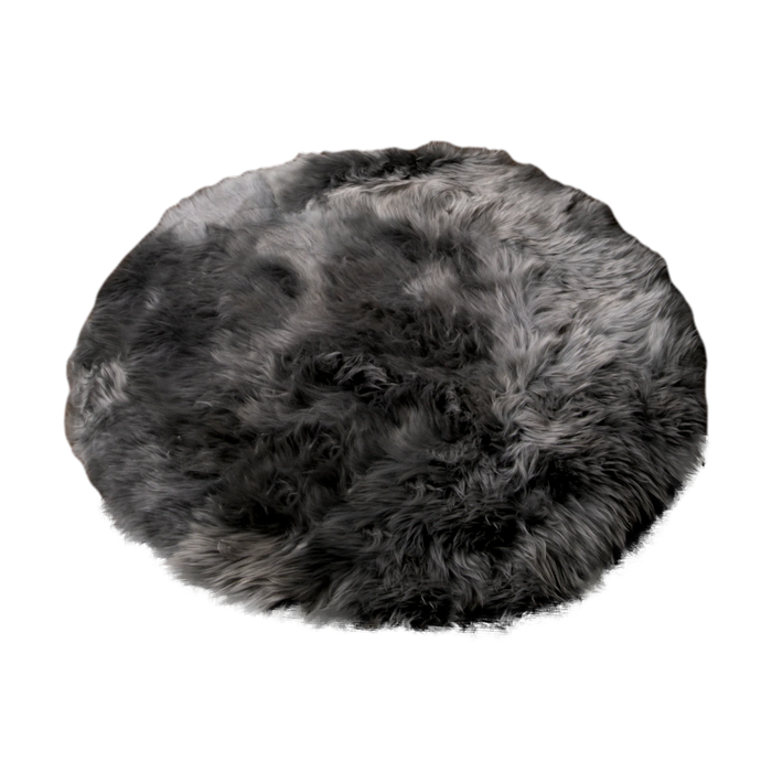 Grey Round Sheepskin Rug - 70cm