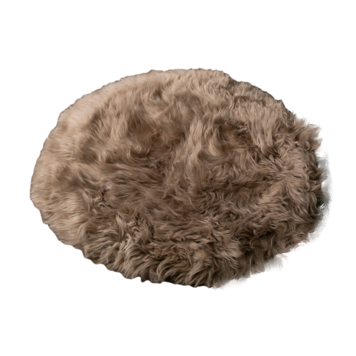 Light Brown Round Sheepskin Rug - 70cm