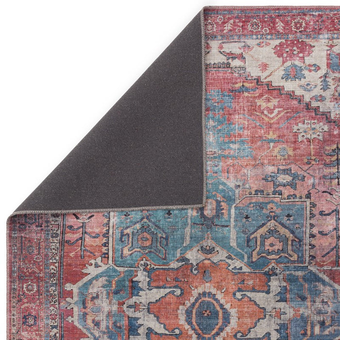Kaya Shiva KY01 Traditional Persian Floral Rugs in Red Blue