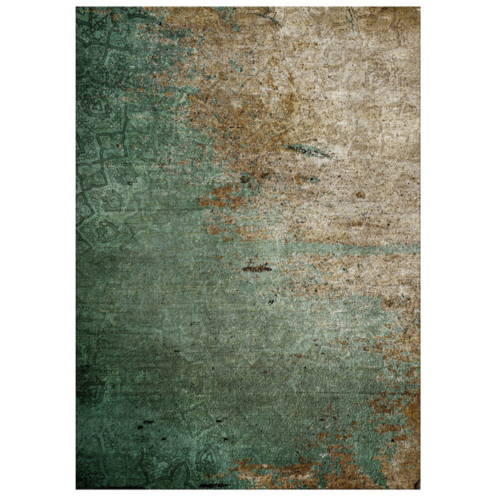 Jackie And The Fish Zagros Green Thin Washable Rug 0043