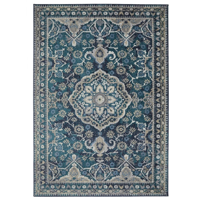 Zoe 9 L Rugs in Traditional Distressed Blue
