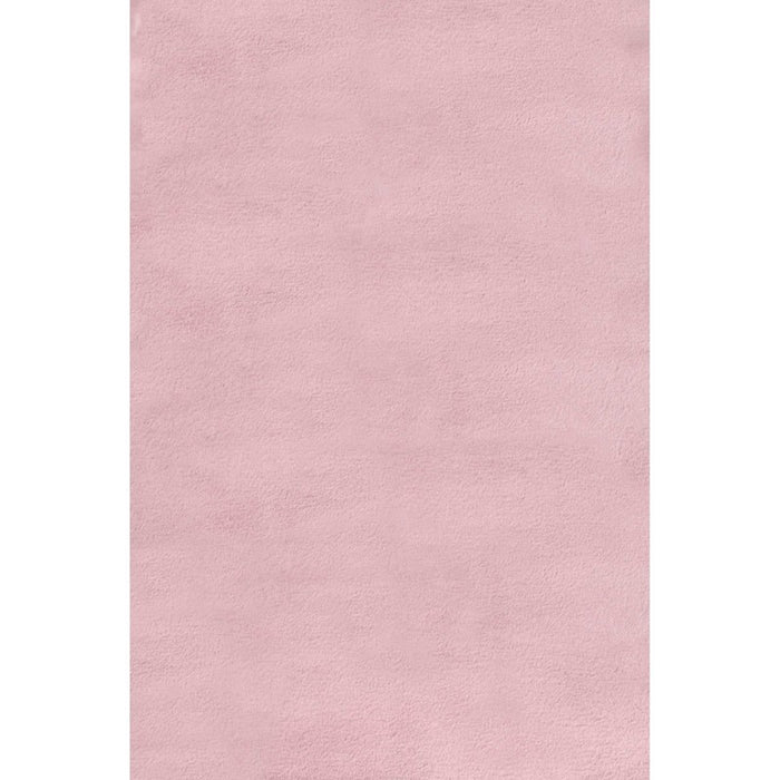 Luxe Faux Fur Plain Rug in Blush Pink