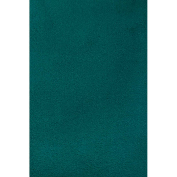 Luxe Faux Fur Plain Rug in Teal Blue
