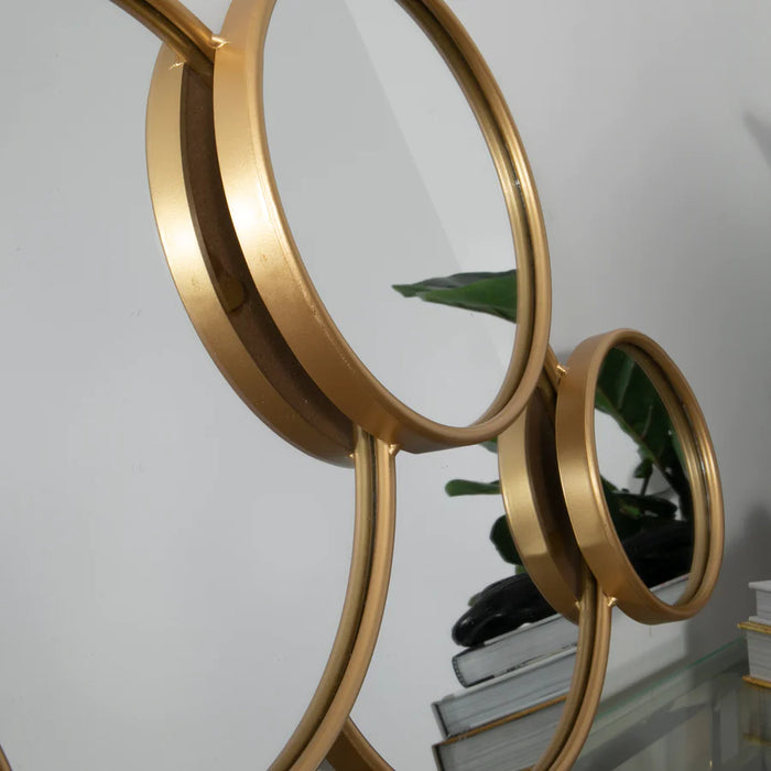 Gold Multi Circle Metal Mirror
