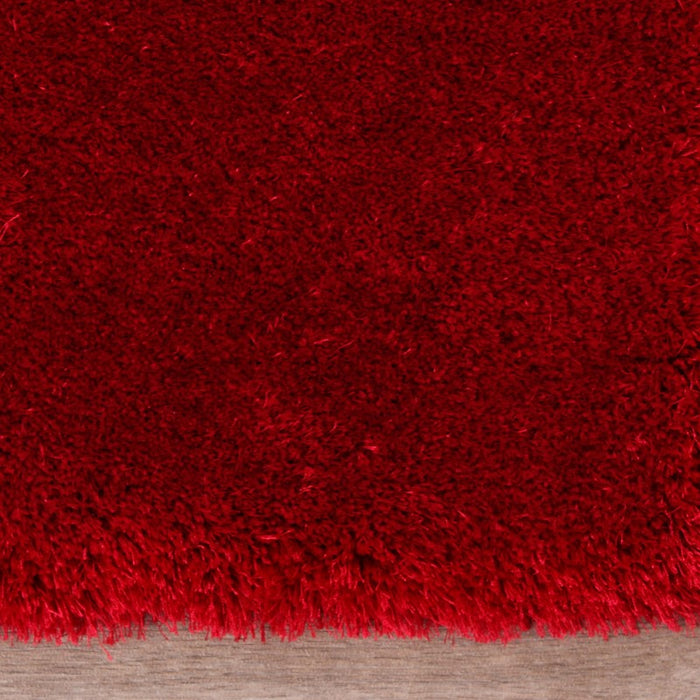 Indigo Plain Shaggy Rugs in Red