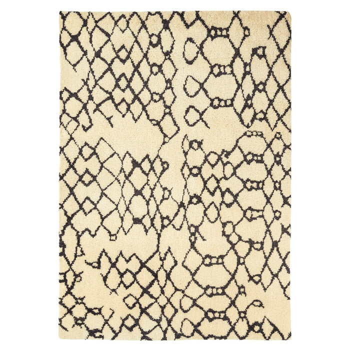 Amira Wool Rugs AM007 in Cream and Black Scandinavian Moroccan Design