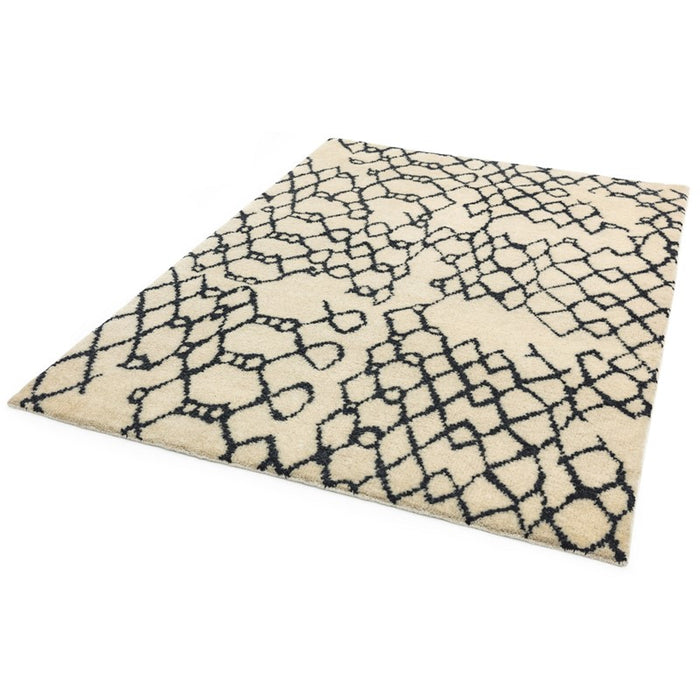 Amira Wool Rugs AM007 in Cream and Black Scandinavian Moroccan Design