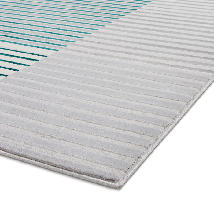 Apollo 2681 Grey/Green Modern Linear Rug