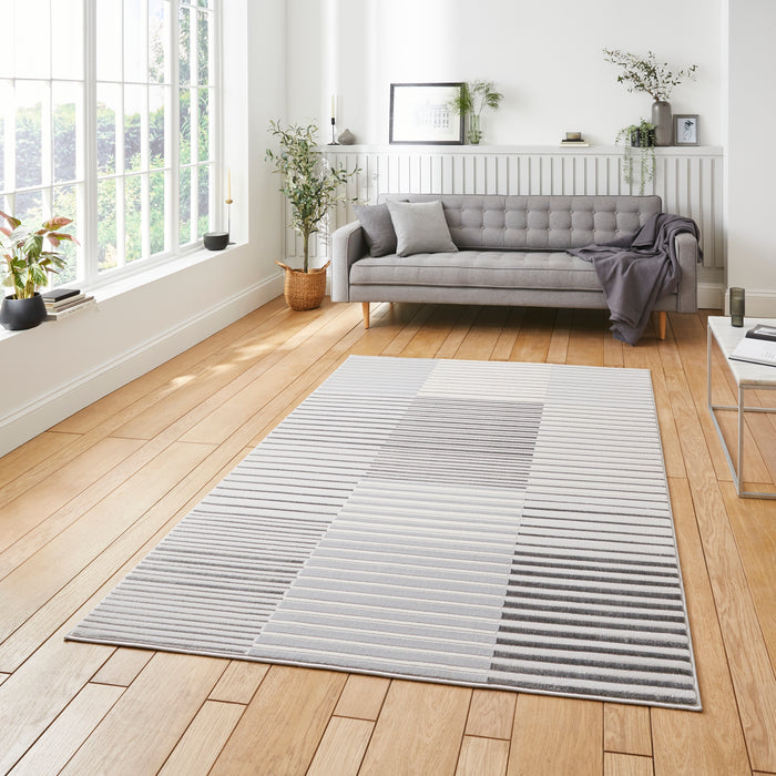 Apollo 2681 Grey/Ivory Modern Linear Rug