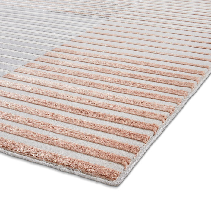 Apollo 2681 Grey/Rose Modern Linear Rug