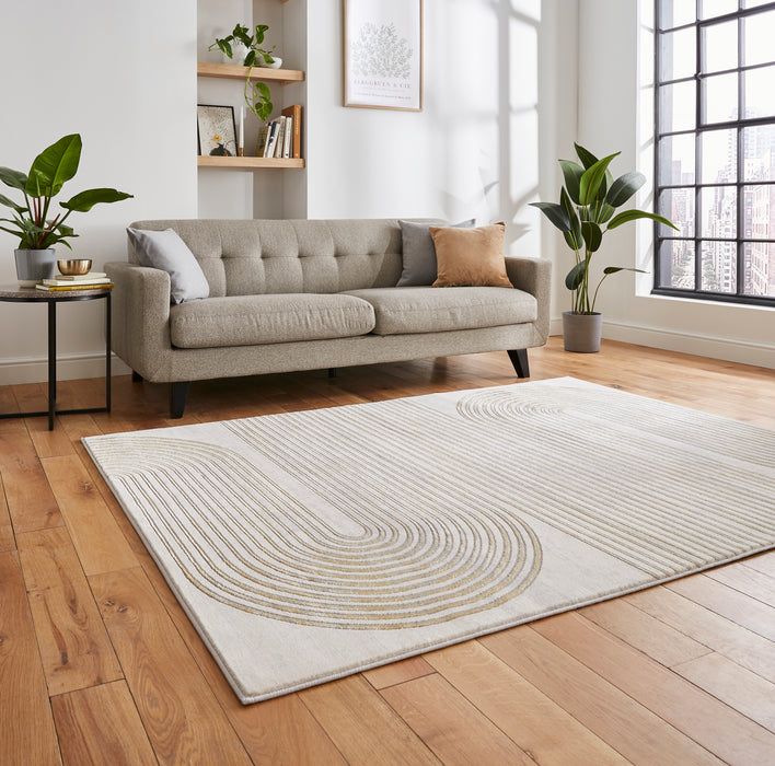 Apollo 2683 Grey/Gold Modern Linear Rug