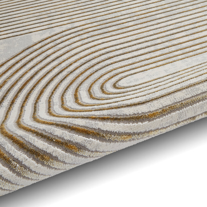 Apollo 2683 Grey/Gold Modern Linear Rug