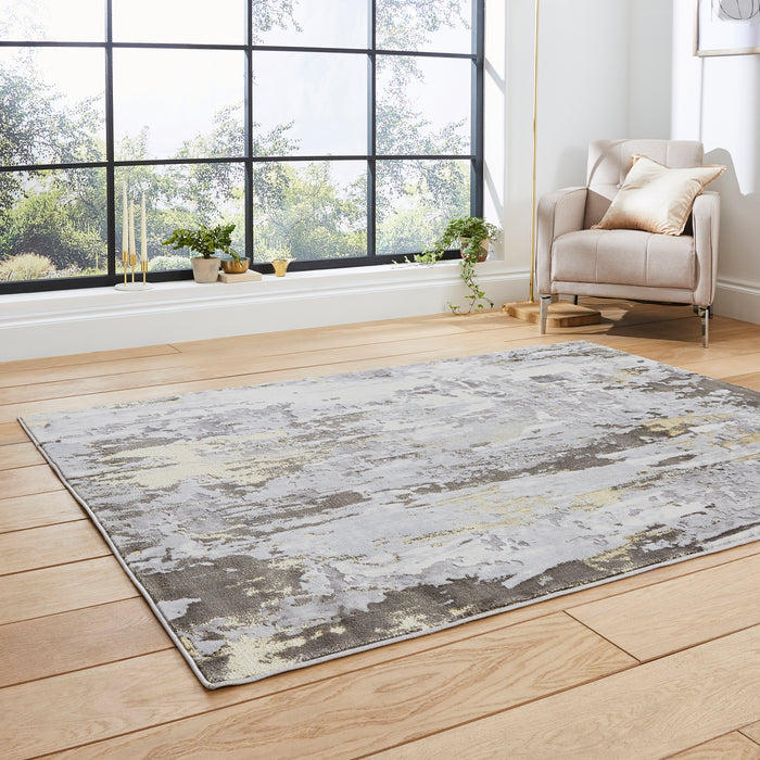 Apollo GR580 Grey/Gold Modern Abstract Rug