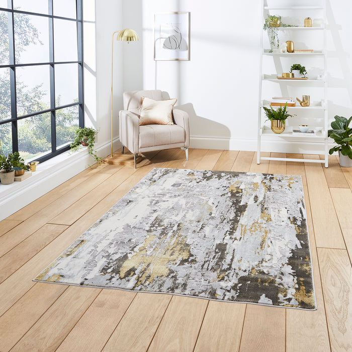 Apollo GR580 Grey/Gold Modern Abstract Rug