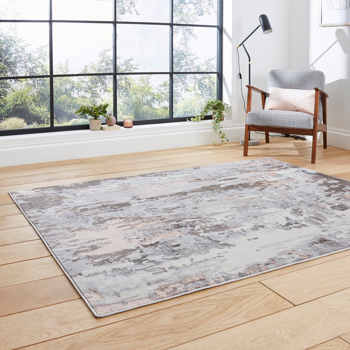 Apollo GR580 Grey/Rose Modern Abstract Rug