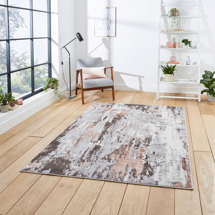 Apollo GR580 Grey/Rose Modern Abstract Rug