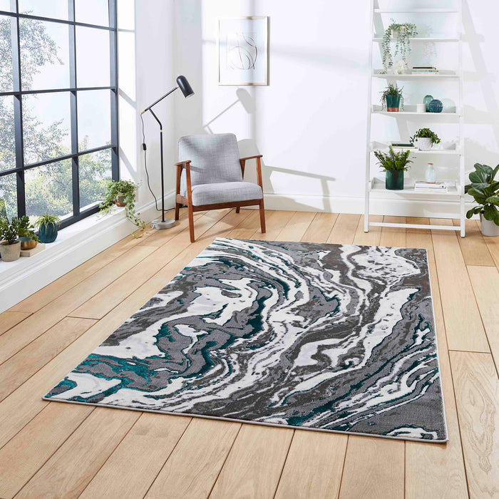 Apollo GR584 Grey/Green Modern Abstract Rug