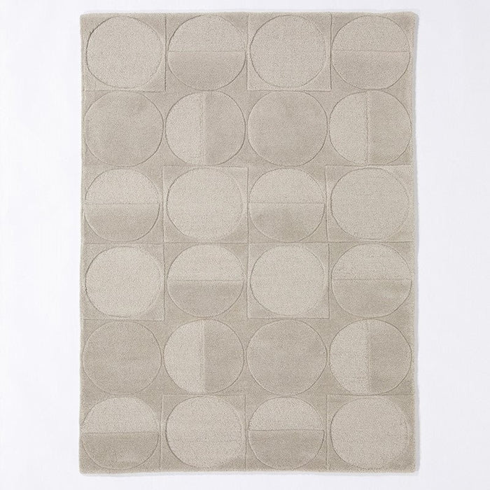 Arabella Geometric Carved Wool Rugs in Grey